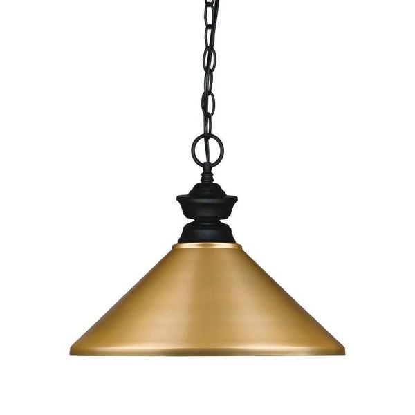 Z-Lite Pendant Lights 1 Light Pendant, Matte Black & Satin Gold 100701MB-MSG